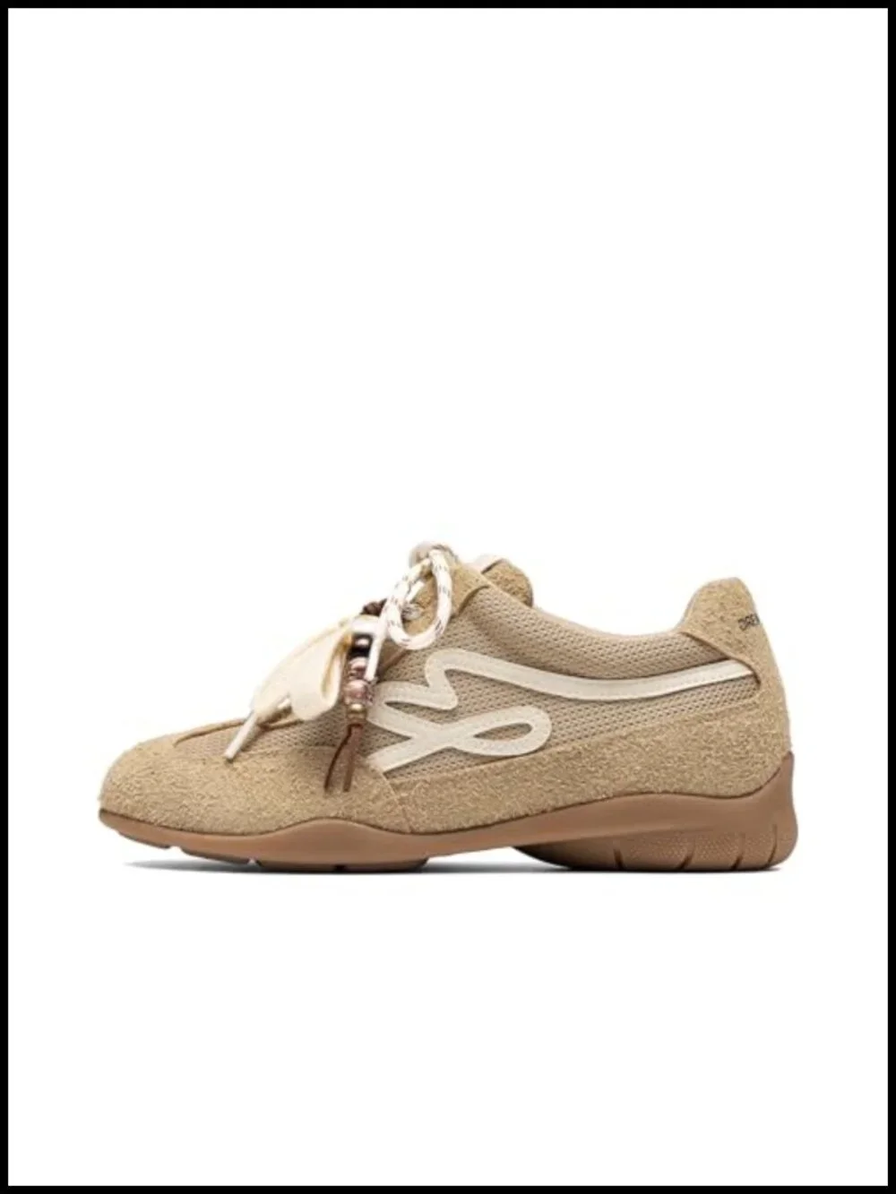 Faux Suede and Mesh Retro Platform Sneakers with Cushioned Insole
